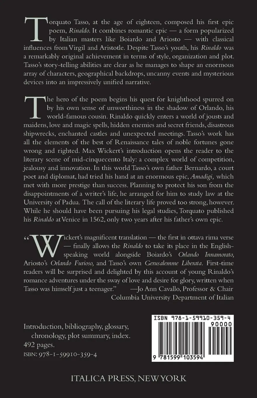 Rückseite: 9781599103594 | Rinaldo | Torquato Tasso | Taschenbuch | Kartoniert / Broschiert