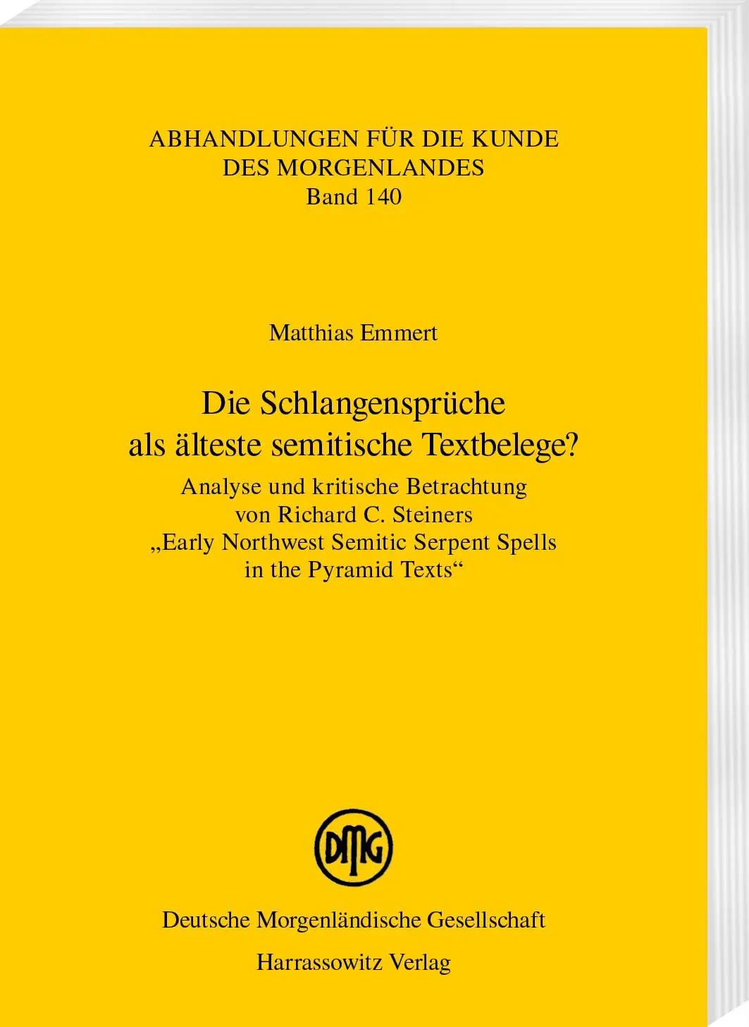Cover: 9783447123594 | Die Schlangensprüche als älteste semitische Textbelege? | Emmert