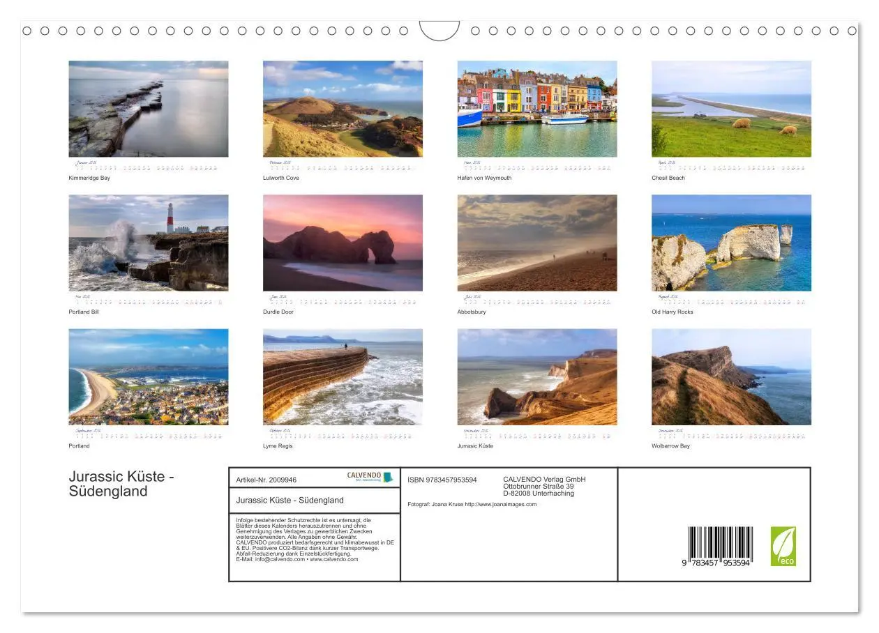 Bild: 9783457953594 | Jurassic Küste - Südengland (Wandkalender 2026 DIN A3 quer),...