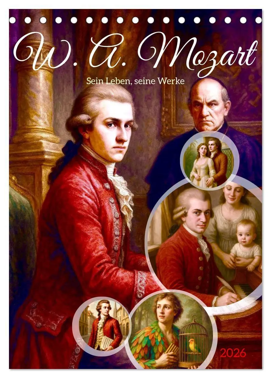 Cover: 9783516663594 | Wolfgang Amadeus Mozart. Sein Leben, seine Werke (Tischkalender...