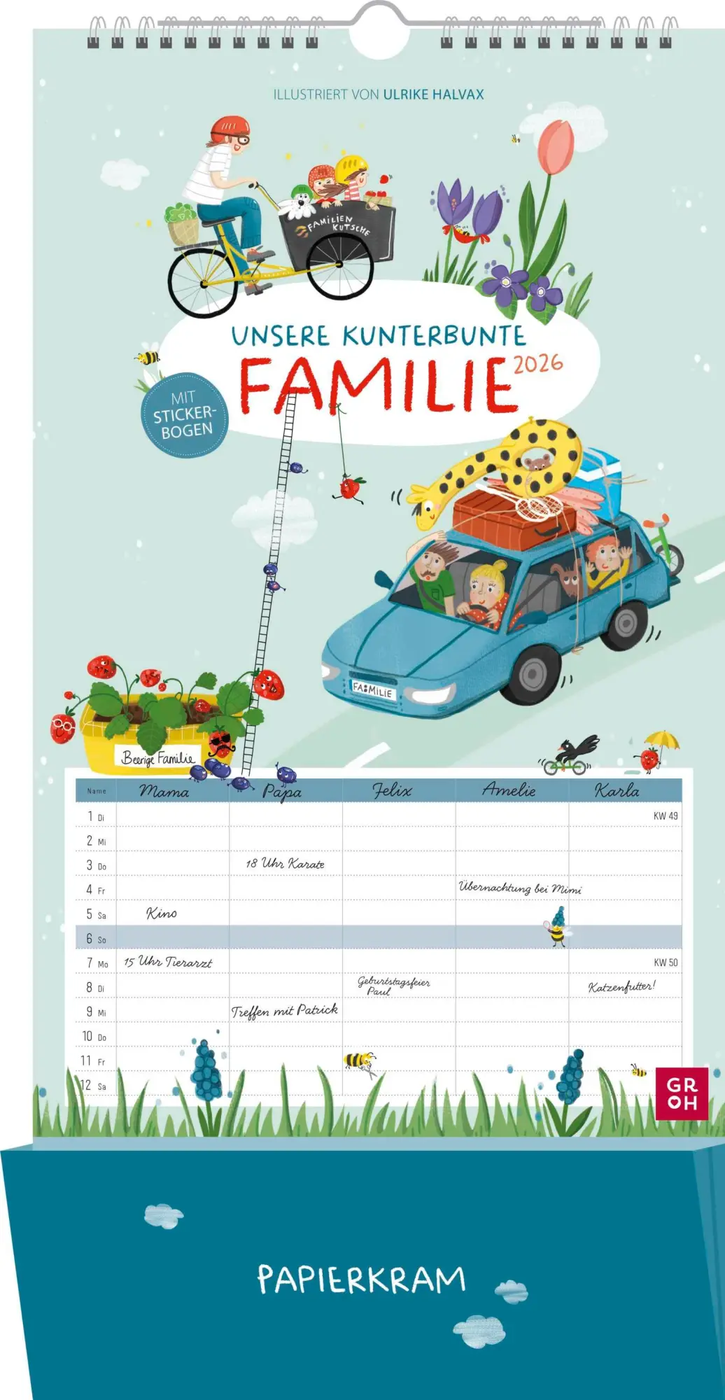 Cover: 4036442013694 | Familienplaner 2026: Unsere kunterbunte Familie | Groh Verlag | 12 S.