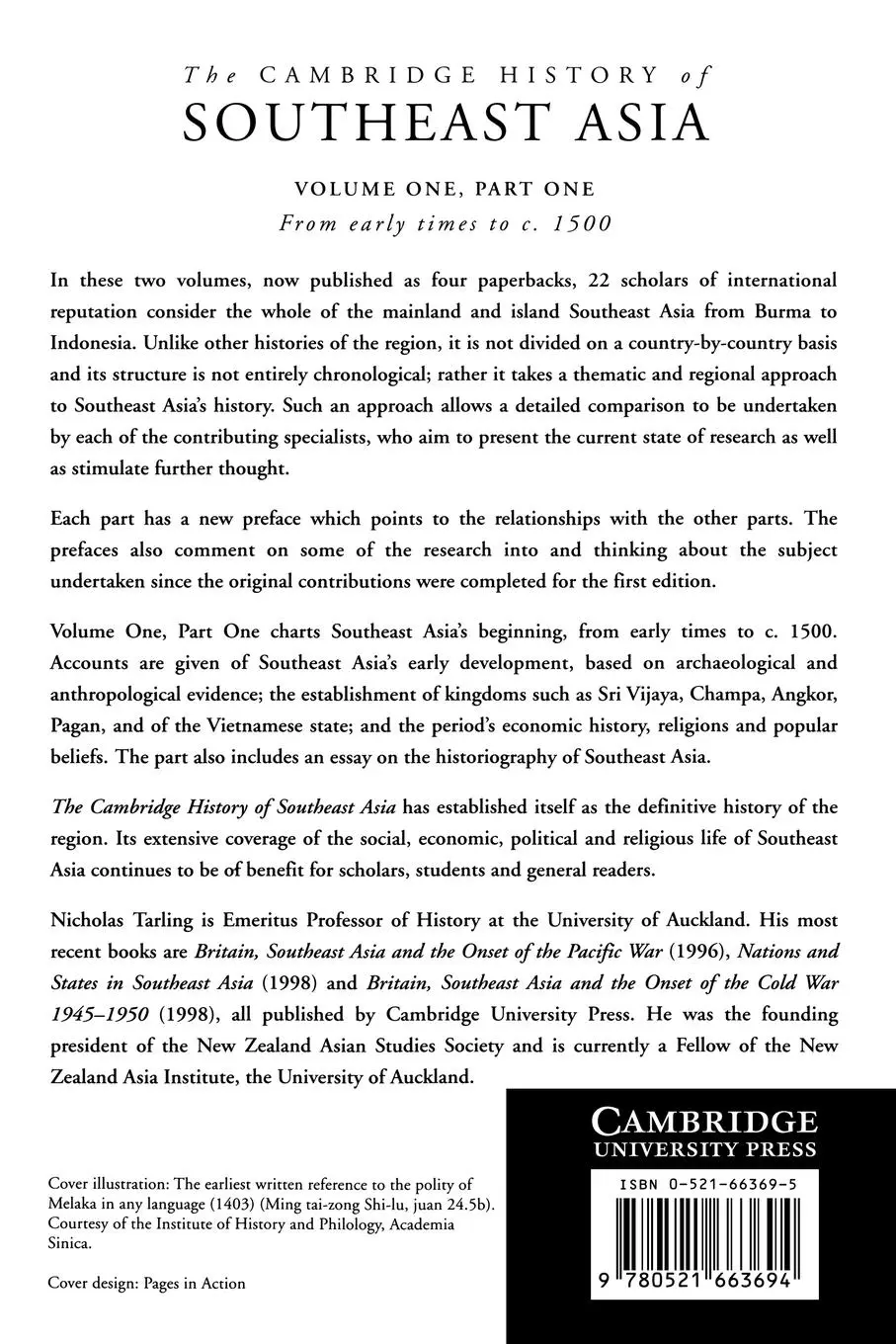 Rückseite: 9780521663694 | The Cambridge History of Southeast Asia | Nicholas Tarling | Buch