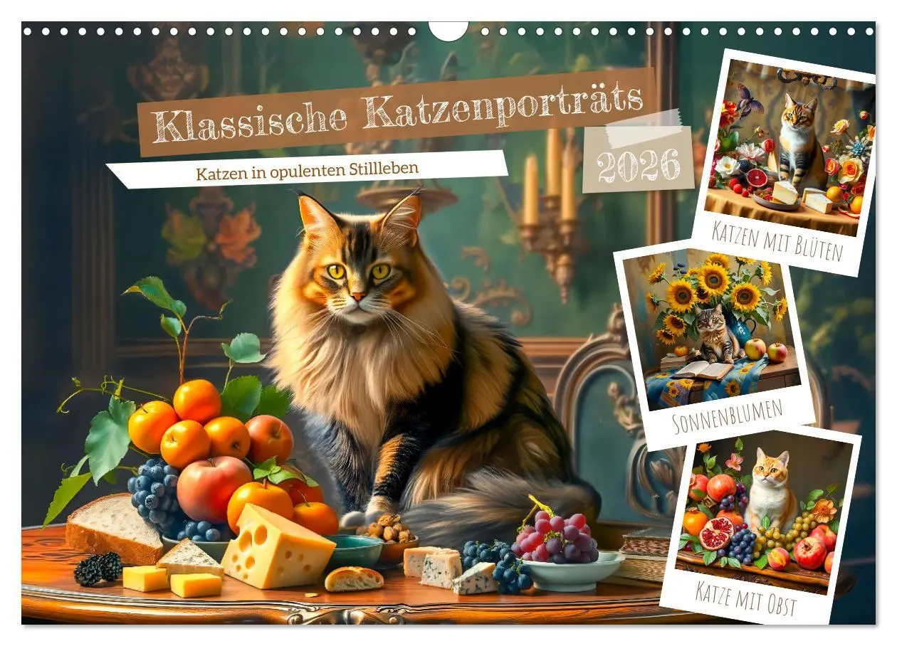 Cover: 9783457253694 | Klassische Katzenporträts - Katzen in opulenten Stillleben...
