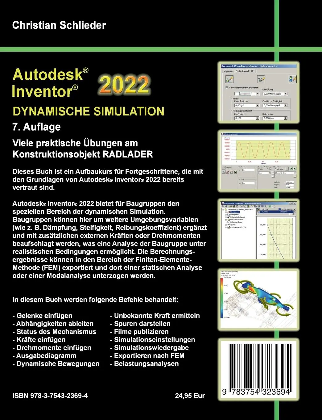 Rückseite: 9783754323694 | Autodesk Inventor 2022 - Dynamische Simulation | Christian Schlieder