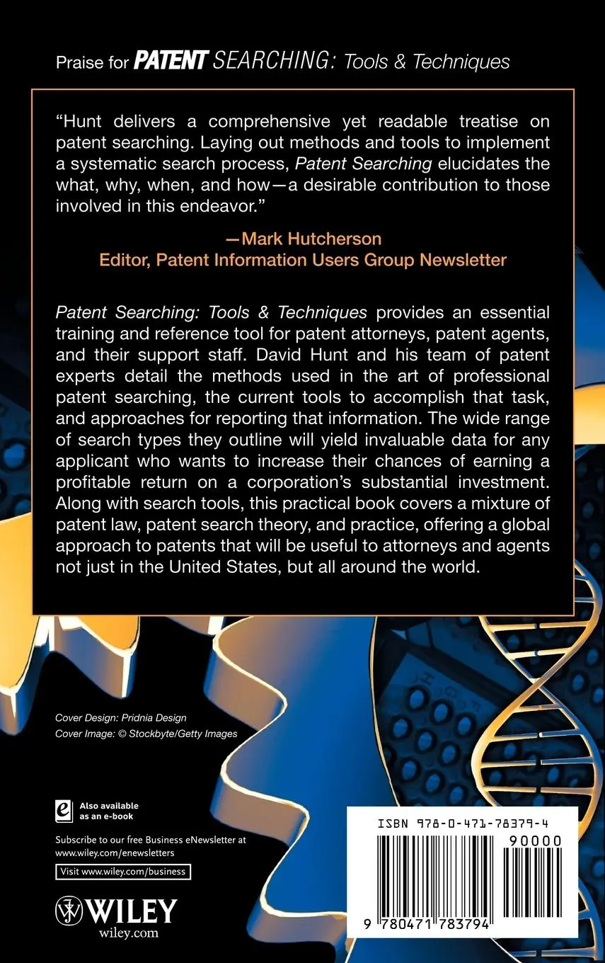 Rückseite: 9780471783794 | Patent Searching | Tools &amp; Techniques | David Hunt (u. a.) | Buch