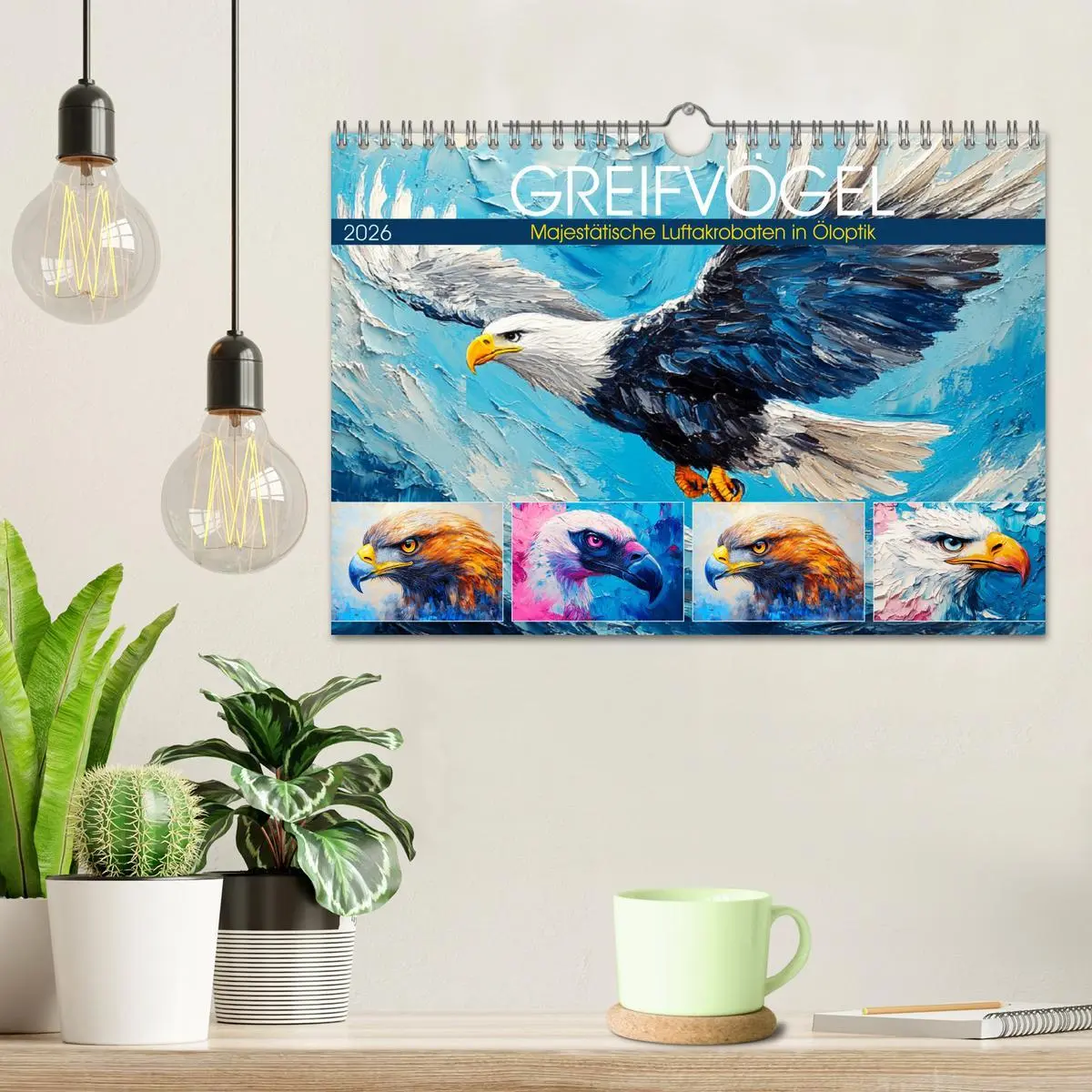 Bild: 9783457313794 | Greifvögel. Majestätische Luftakrobaten in Öloptik (Wandkalender...
