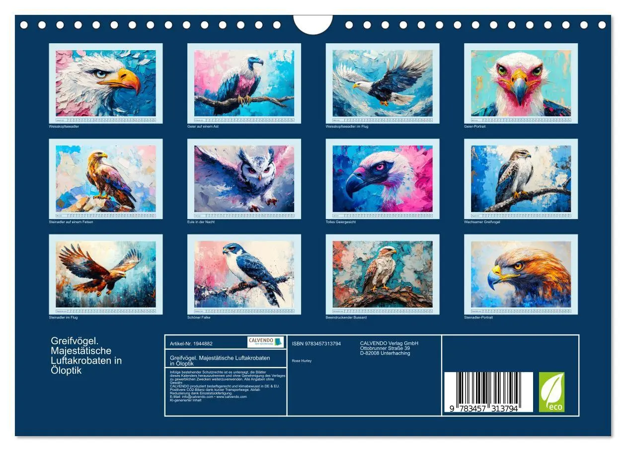 Bild: 9783457313794 | Greifvögel. Majestätische Luftakrobaten in Öloptik (Wandkalender...