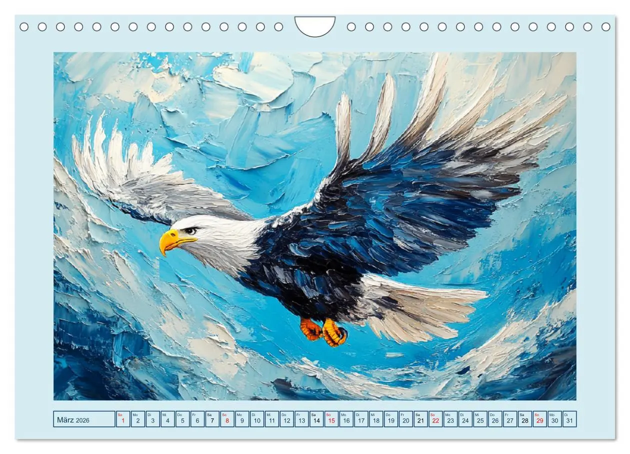 Bild: 9783457313794 | Greifvögel. Majestätische Luftakrobaten in Öloptik (Wandkalender...