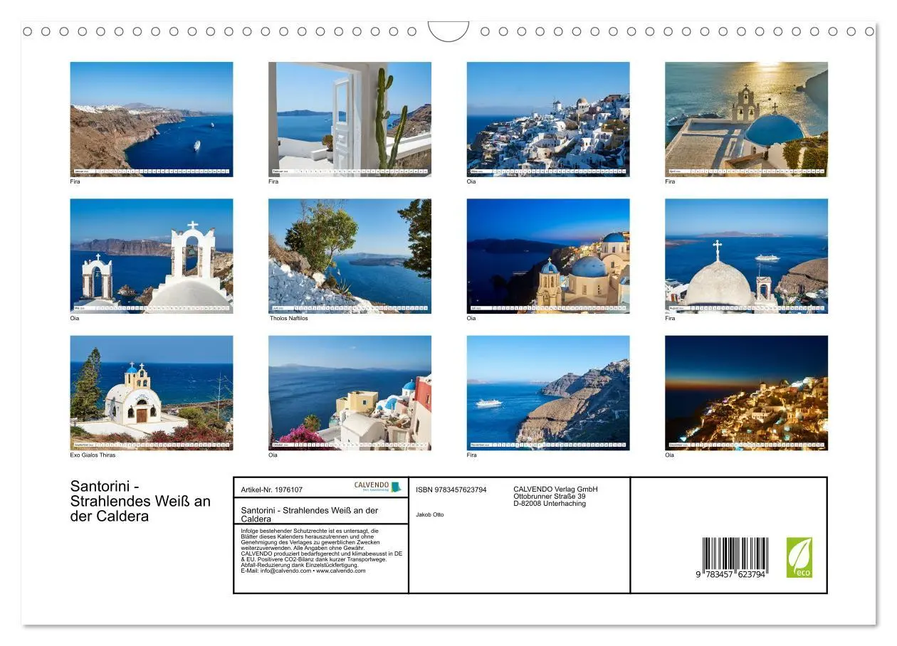 Bild: 9783457623794 | Santorini - Strahlendes Weiß an der Caldera (Wandkalender 2026 DIN...