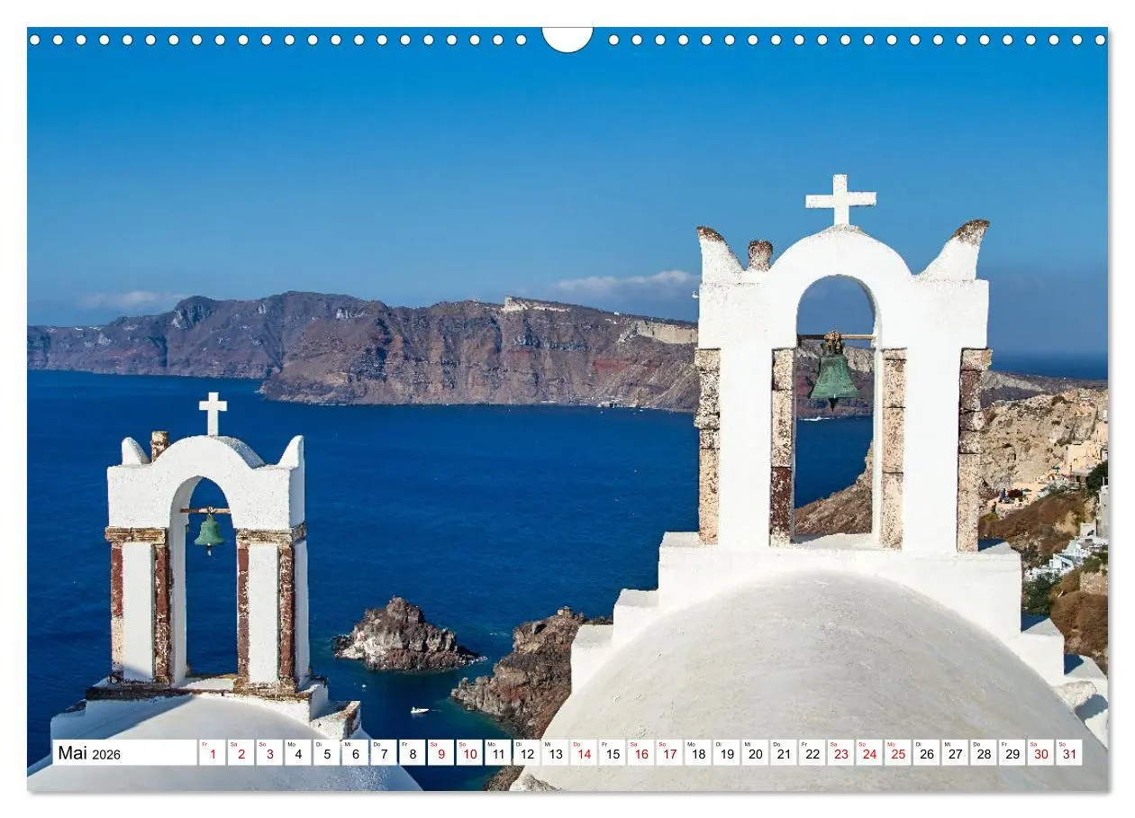 Bild: 9783457623794 | Santorini - Strahlendes Weiß an der Caldera (Wandkalender 2026 DIN...