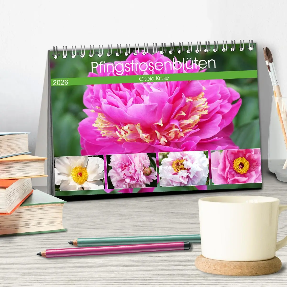Bild: 9783457793794 | Pfingstrosenblüten (Tischkalender 2026 DIN A5 quer), CALVENDO...