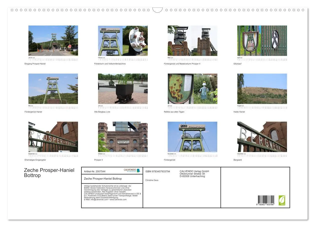 Bild: 9783457933794 | Zeche Prosper-Haniel Bottrop (Wandkalender 2026 DIN A2 quer),...