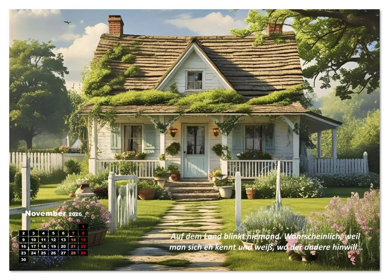 Bild: 9783516643794 | Cottage und Landleben (Wandkalender 2026 DIN A2 quer), CALVENDO...