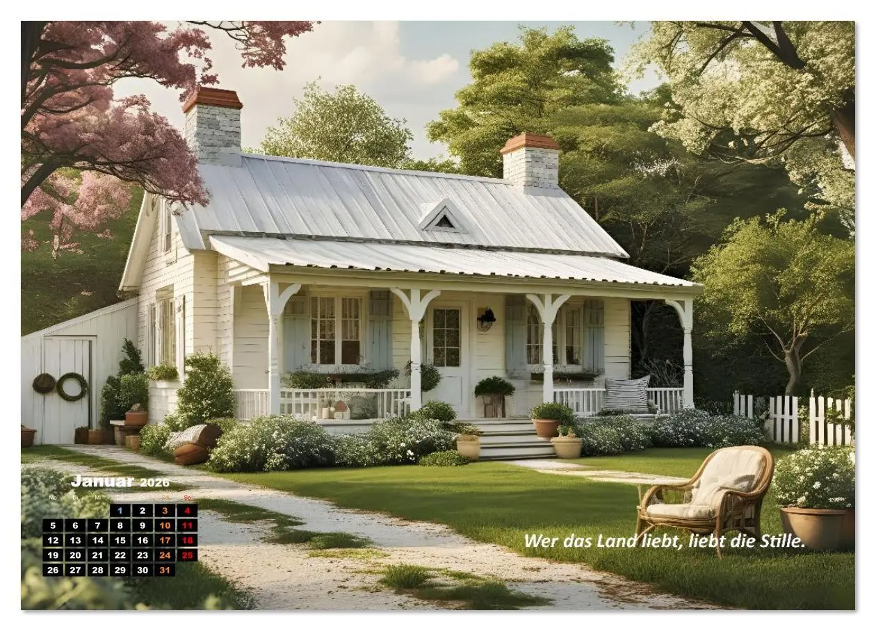 Bild: 9783516643794 | Cottage und Landleben (Wandkalender 2026 DIN A2 quer), CALVENDO...