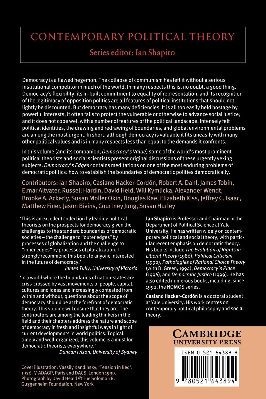 Rückseite: 9780521643894 | Democracy's Edges | Ian Shapiro (u. a.) | Taschenbuch | Englisch
