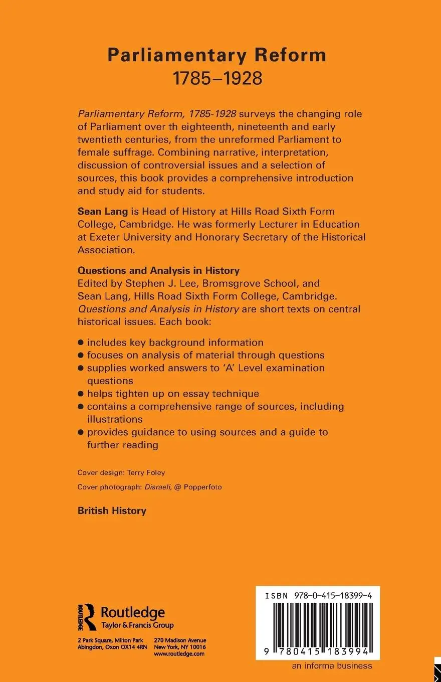 Rückseite: 9780415183994 | Parliamentary Reform 1785-1928 | Sean Lang | Taschenbuch | Englisch