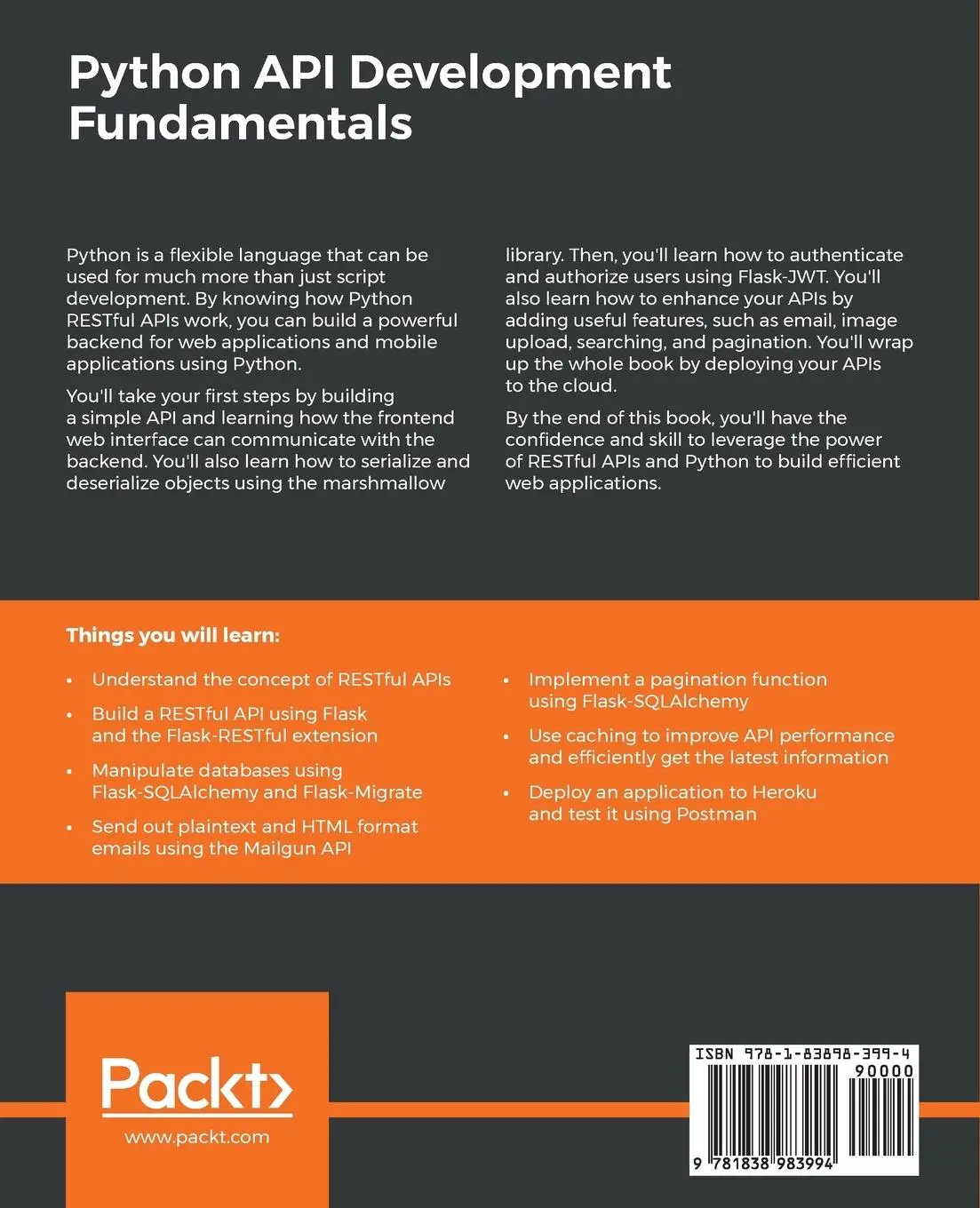 Rückseite: 9781838983994 | Python API Development Fundamentals | Jack Chan (u. a.) | Taschenbuch