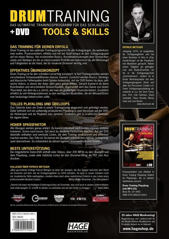 Bild: 9783866263994 | Drum Training Tools &amp; Skills (mit Daten-DVD) | Patrick Metzger | Buch