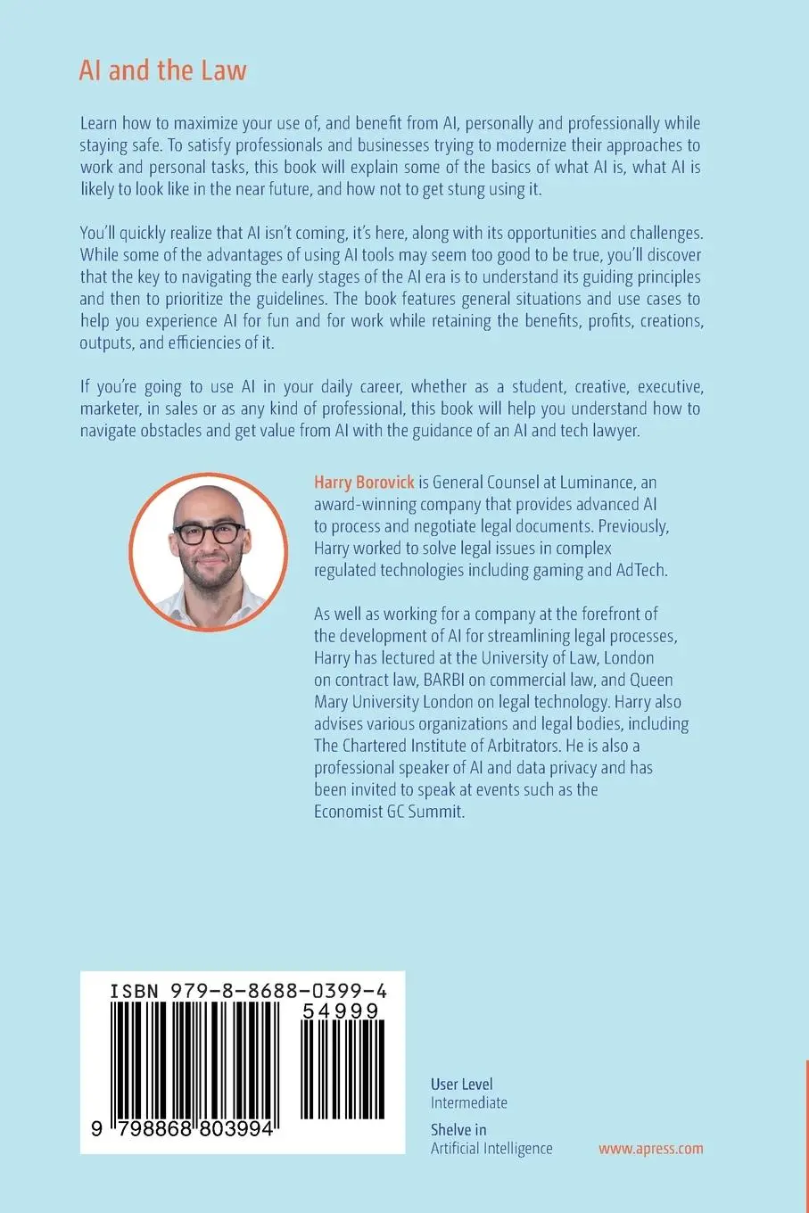 Rückseite: 9798868803994 | AI and the Law | Harry Borovick | Taschenbuch | xxiv | Englisch | 2024