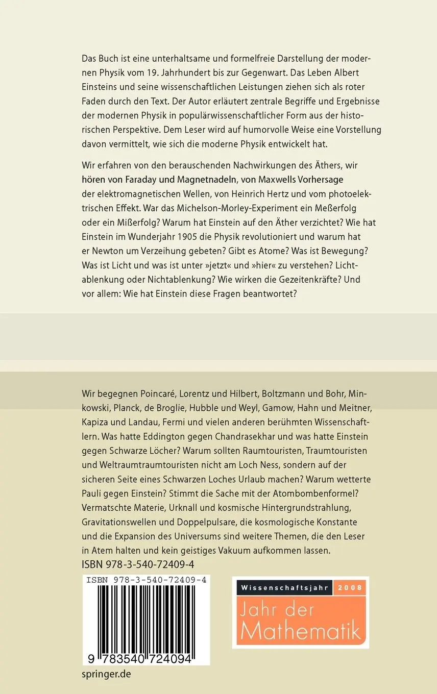 Rückseite: 9783540724094 | Die Weltlinie - Albert Einstein und die moderne Physik | Maalampi