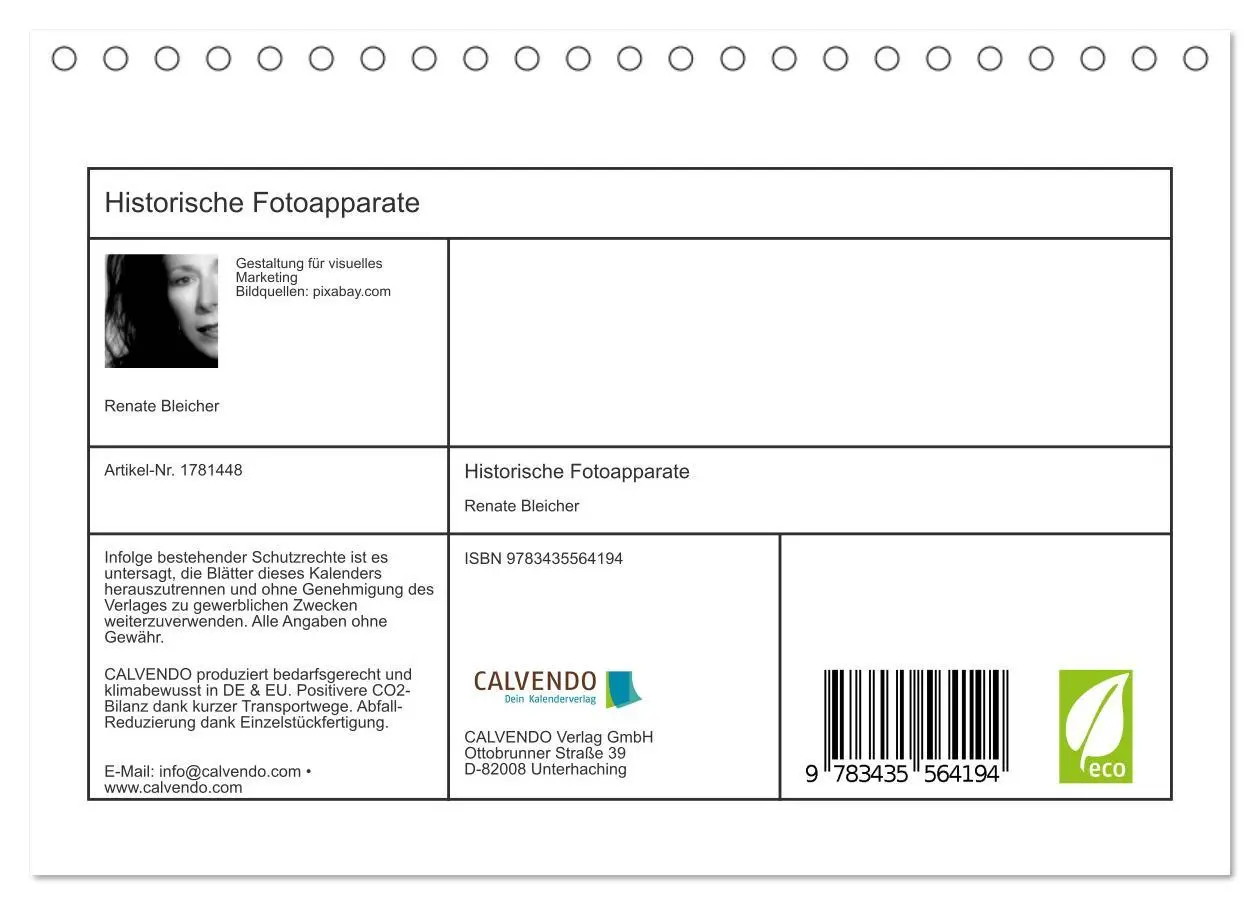Bild: 9783435564194 | Historische Fotoapparate (Tischkalender 2025 DIN A5 quer), CALVENDO...