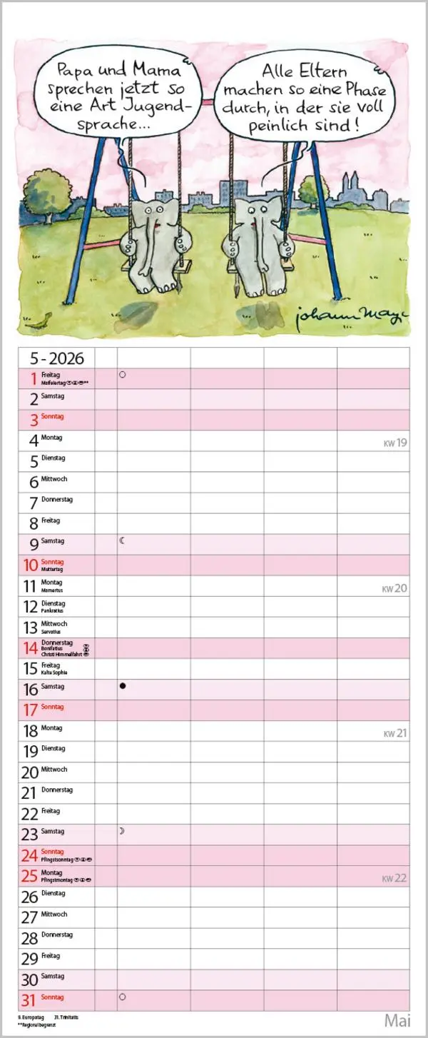 Bild: 9783731884194 | Tierisches Familienglück 2026 | Verlag Korsch | Kalender | 14 S.