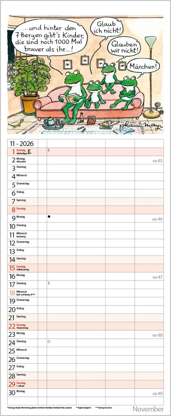 Bild: 9783731884194 | Tierisches Familienglück 2026 | Verlag Korsch | Kalender | 14 S.