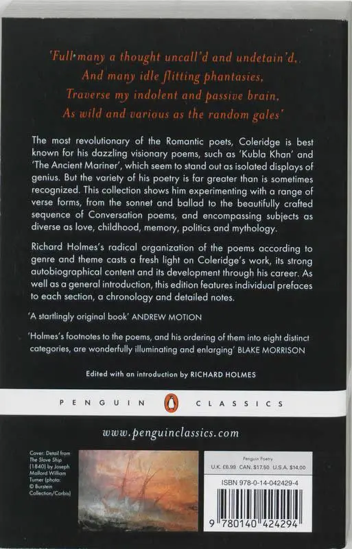 Rückseite: 9780140424294 | Selected Poetry | Samuel Coleridge | Taschenbuch | Englisch | 2000