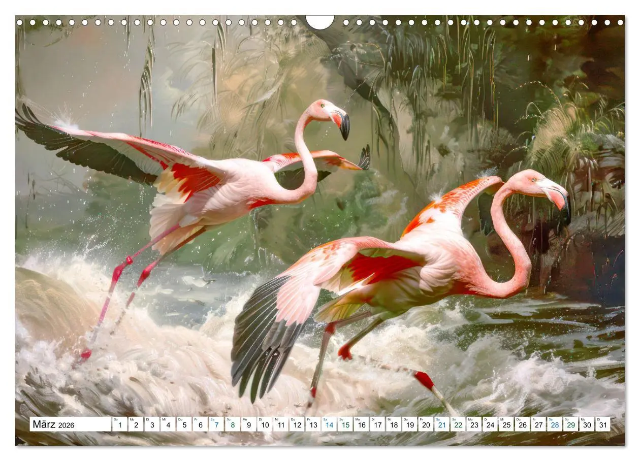 Bild: 9783457404294 | Ein Herz für Flamingos (Wandkalender 2026 DIN A3 quer), CALVENDO...