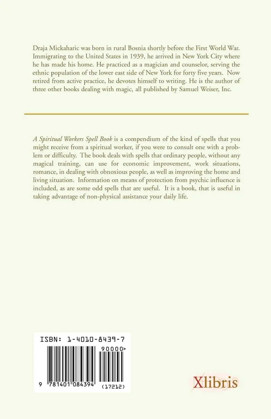 Rückseite: 9781401084394 | A Spiritual Worker's Spell Book | Draja Mickaharic | Taschenbuch
