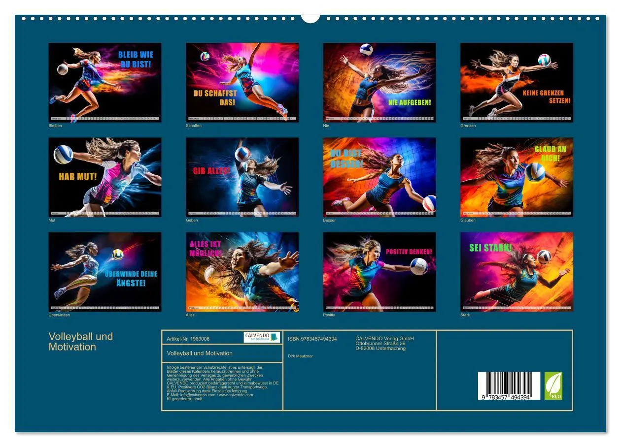 Bild: 9783457494394 | Volleyball und Motivation (hochwertiger Premium Wandkalender 2026...