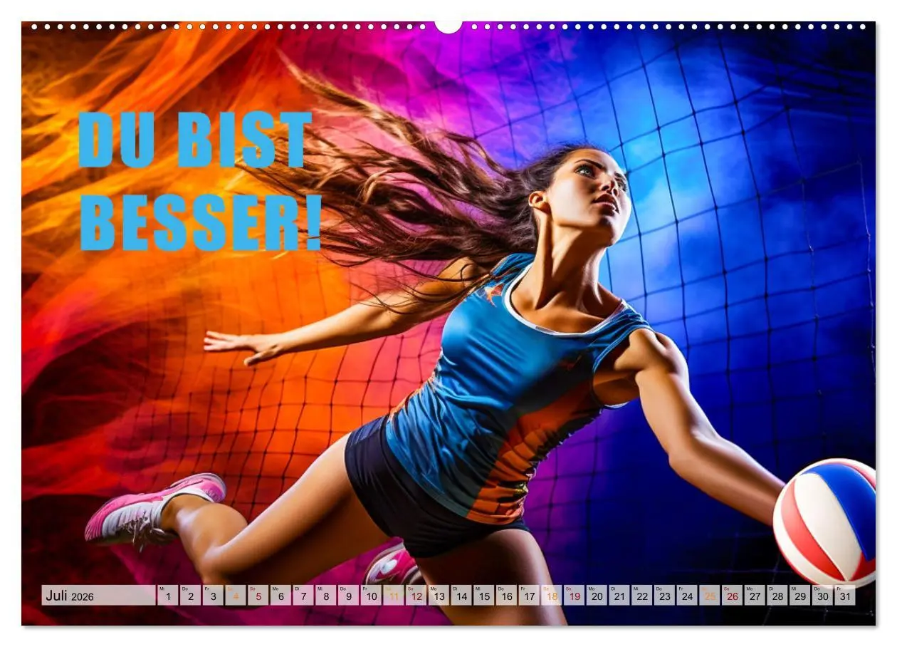 Bild: 9783457494394 | Volleyball und Motivation (hochwertiger Premium Wandkalender 2026...