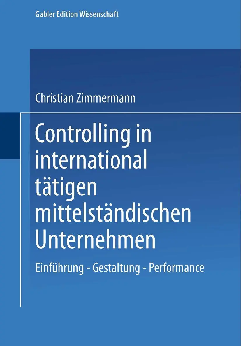 Cover: 9783824474394 | Controlling in international tätigen mittelständischen Unternehmen