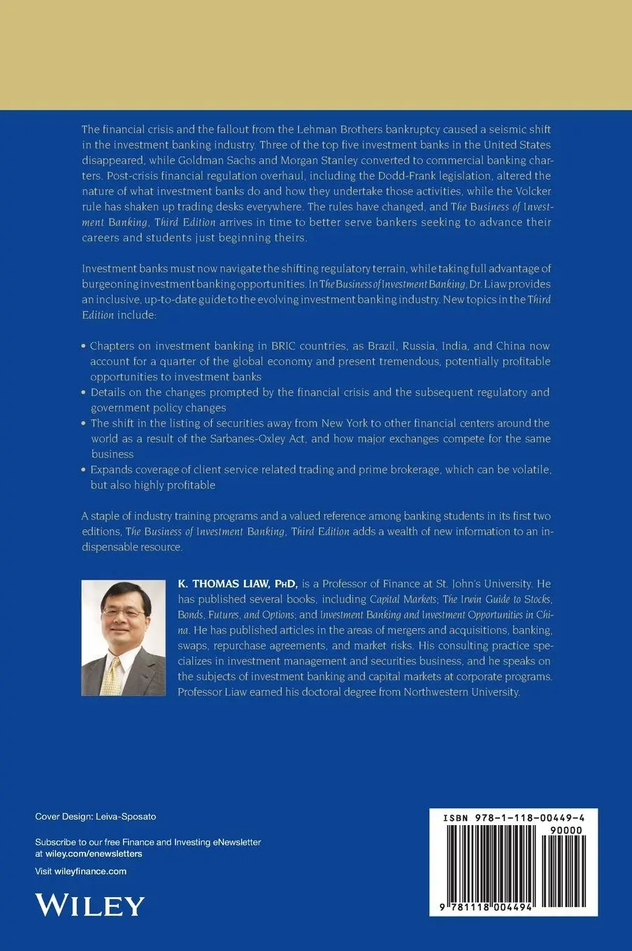 Rückseite: 9781118004494 | The Business of Investment Banking | K Thomas Liaw | Buch | 384 S.