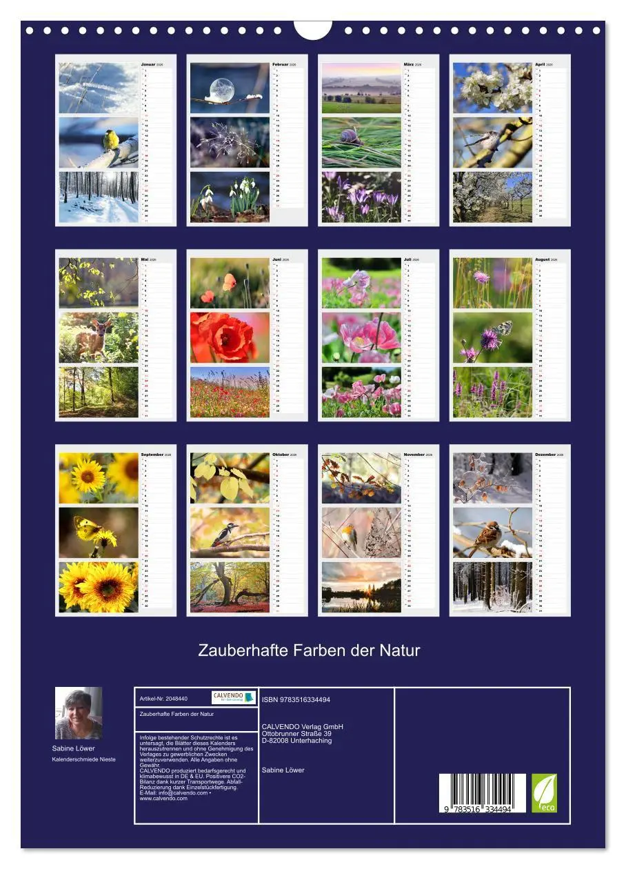 Bild: 9783516334494 | Zauberhafte Farben der Natur (Wandkalender 2026 DIN A3 hoch),...