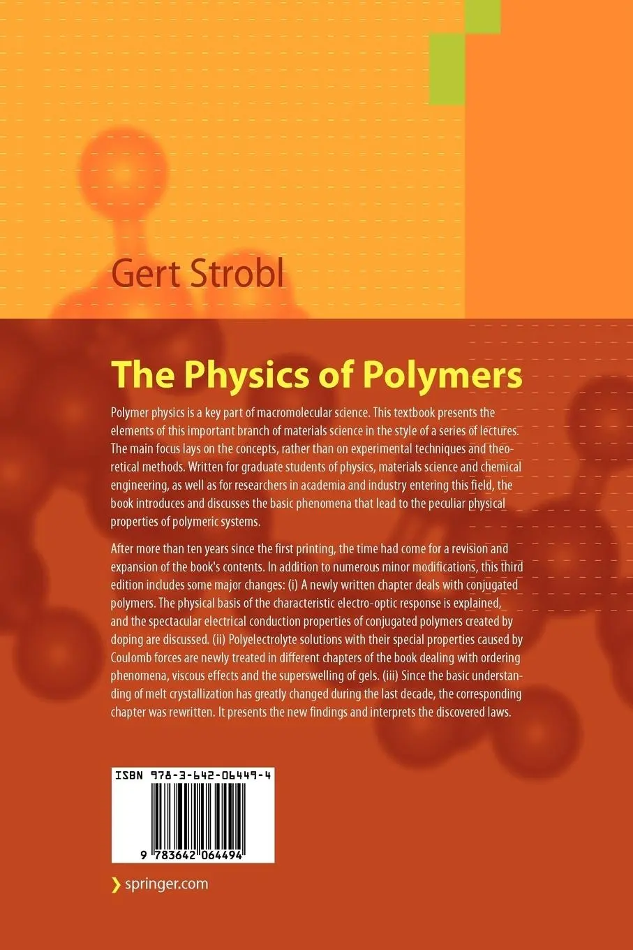 Rückseite: 9783642064494 | The Physics of Polymers | Gert R. Strobl | Taschenbuch | xiv | 2010