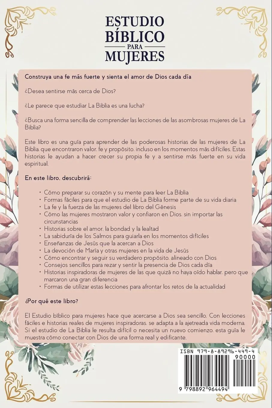 Rückseite: 9798892964494 | Estudio bíblico para mujeres | Ahoy Publications | Taschenbuch | 2025