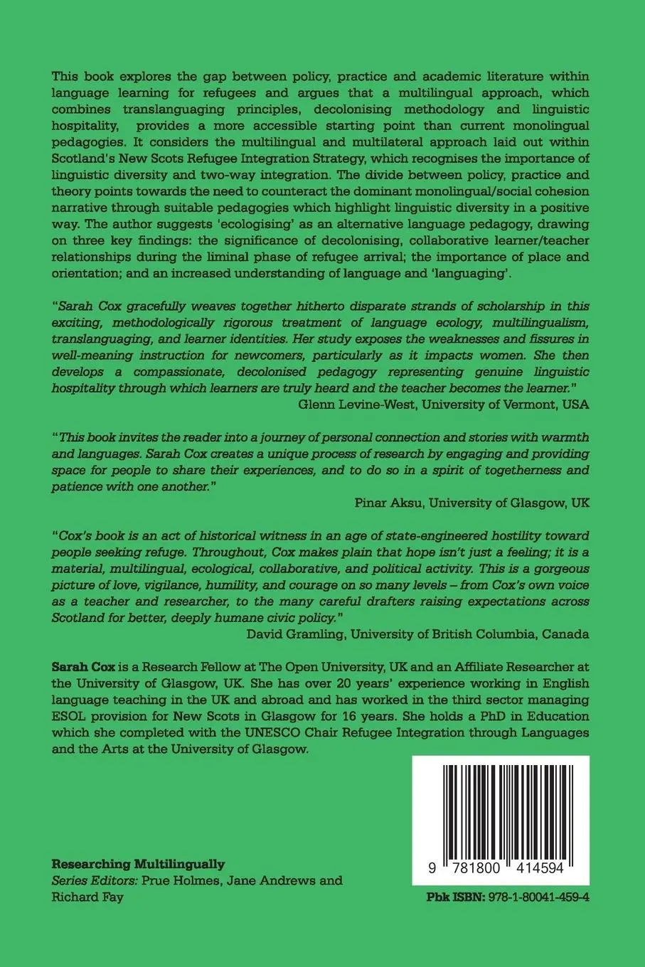 Rückseite: 9781800414594 | Meeting the Needs of Reunited Refugee Families | Sarah Cox | Buch