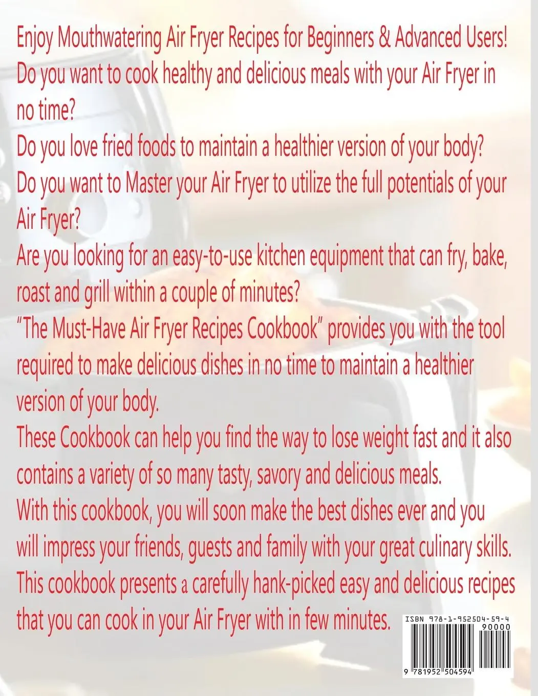 Rückseite: 9781952504594 | THE MUST-HAVE AIR FRYER COOKBOOK | Clara Miles | Taschenbuch | 2020
