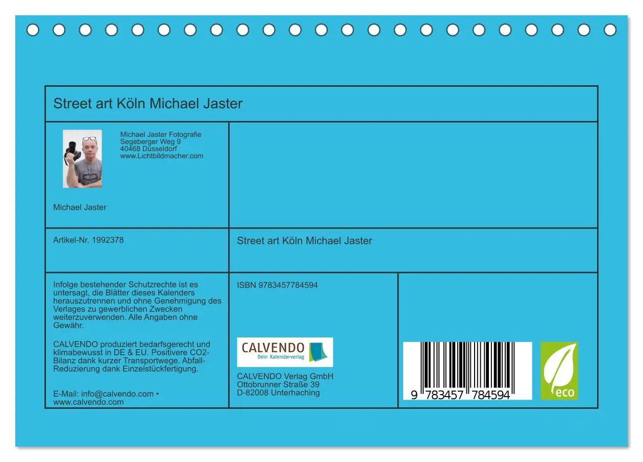Bild: 9783457784594 | Street art Köln Michael Jaster (Tischkalender 2026 DIN A5 quer),...