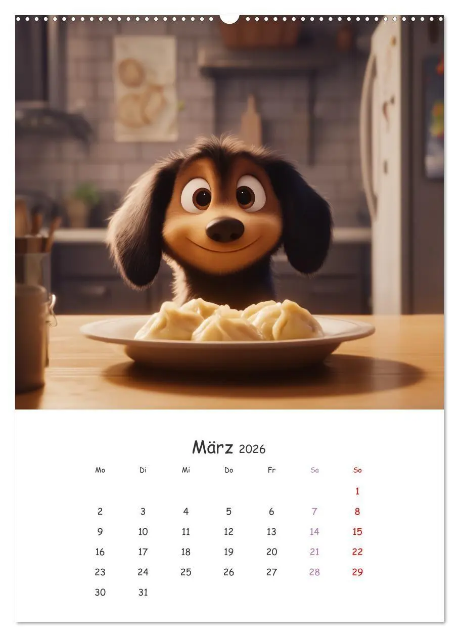 Bild: 9783516704594 | Fellnasen am Küchentisch - 12 KI-Motive mit Hunden (Wandkalender...