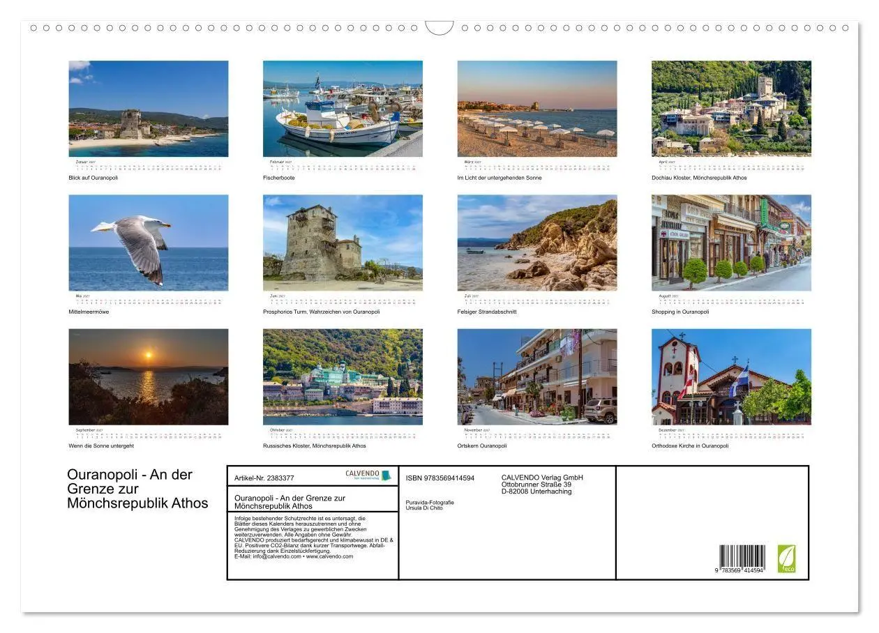 Bild: 9783569414594 | Ouranopoli - An der Grenze zur Mönchsrepublik Athos (Wandkalender...