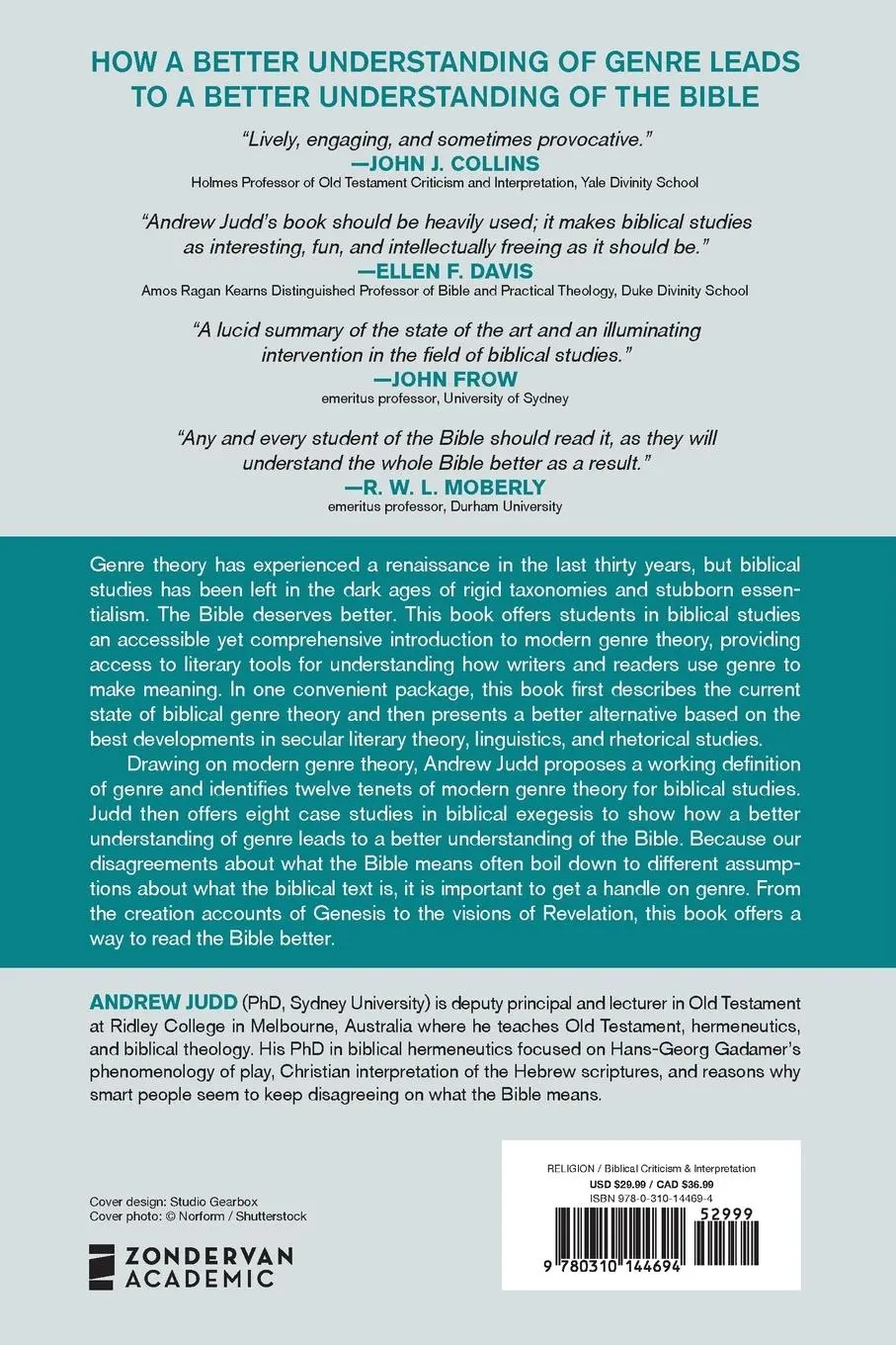 Rückseite: 9780310144694 | Modern Genre Theory | An Introduction for Biblical Studies | Judd