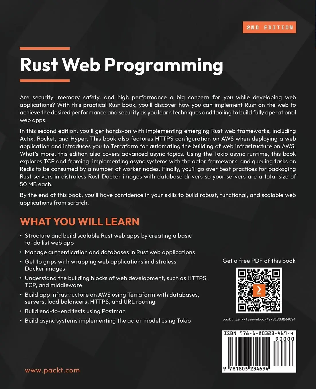 Rückseite: 9781803234694 | Rust Web Programming - Second Edition | Maxwell Flitton | Taschenbuch