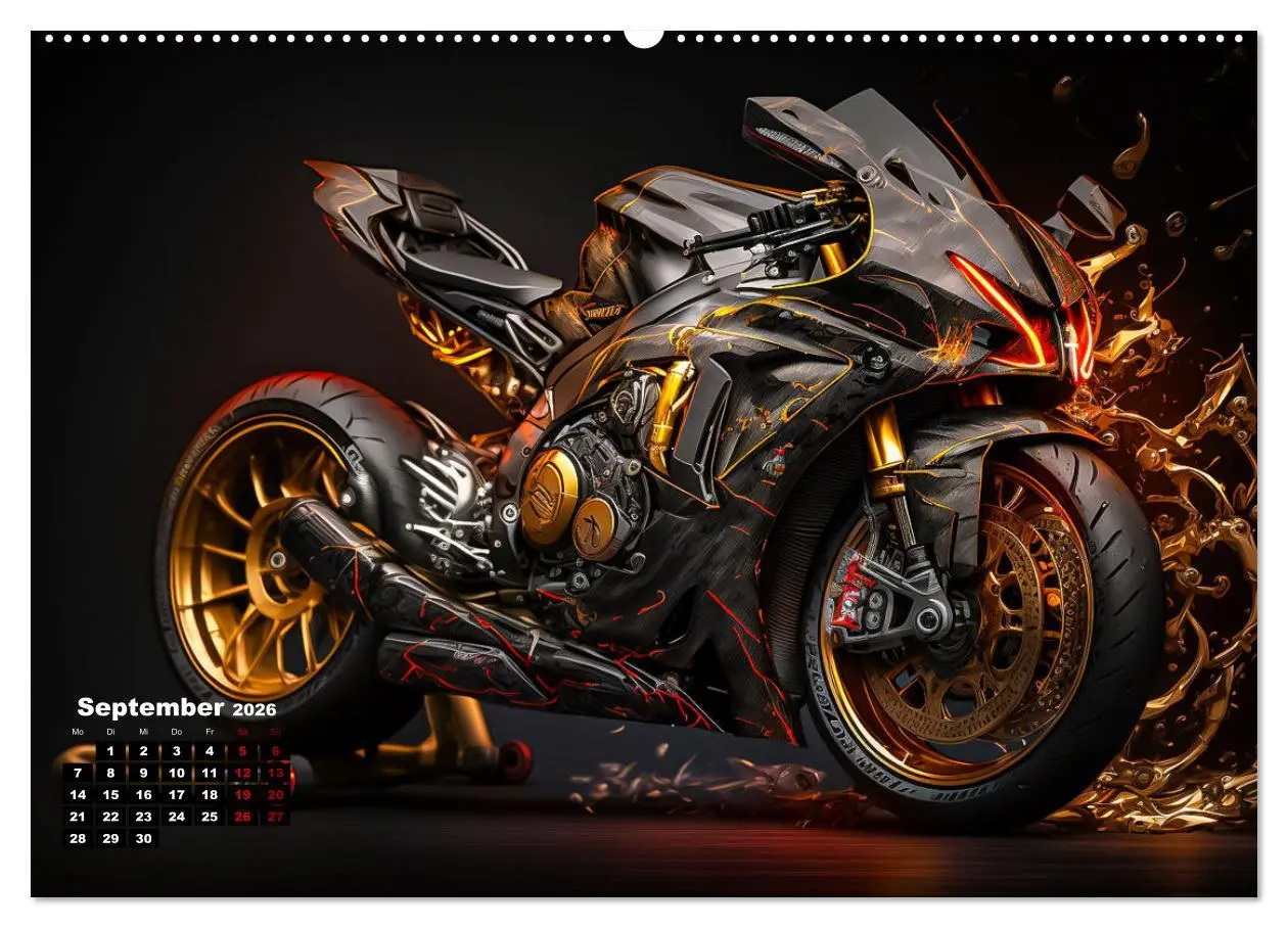 Bild: 9783457534694 | Motorrad illusionen (Wandkalender 2026 DIN A2 quer), CALVENDO...