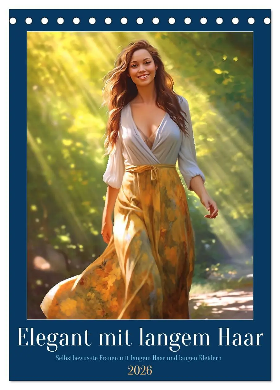 Cover: 9783516314694 | Elegant mit langem Haar (Tischkalender 2026 DIN A5 hoch), CALVENDO...