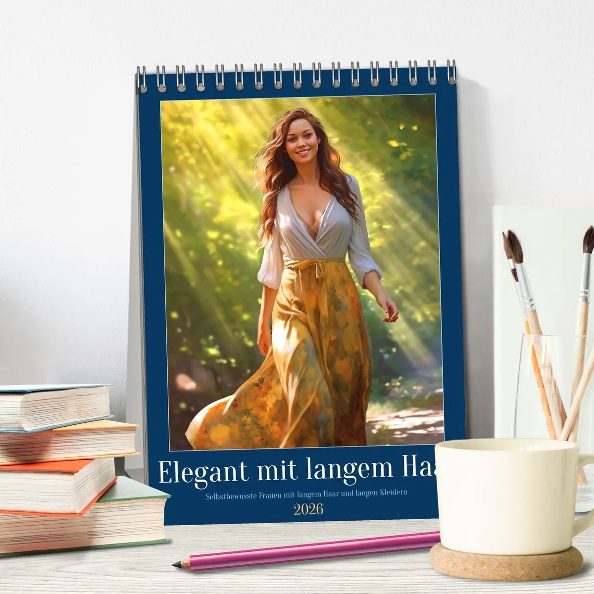 Bild: 9783516314694 | Elegant mit langem Haar (Tischkalender 2026 DIN A5 hoch), CALVENDO...