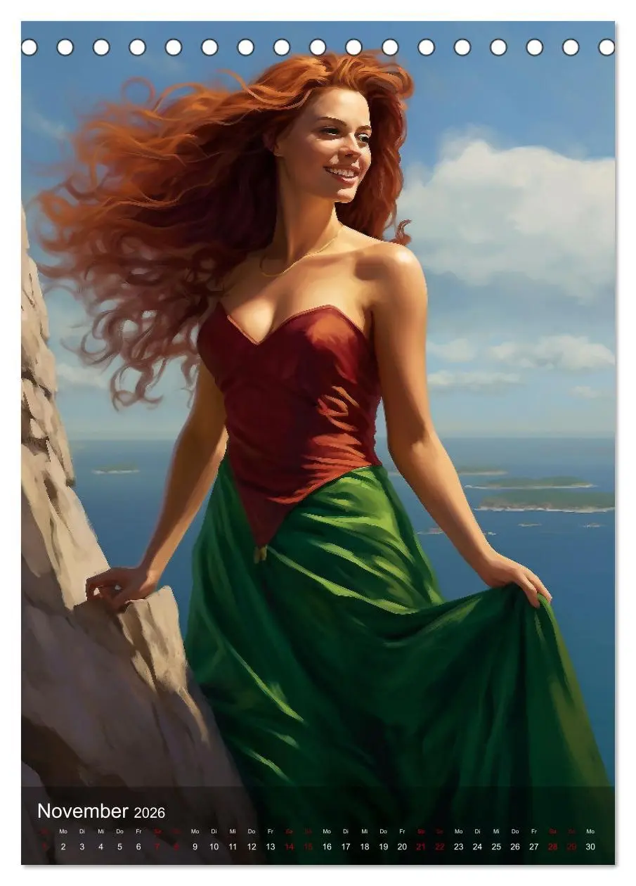 Bild: 9783516314694 | Elegant mit langem Haar (Tischkalender 2026 DIN A5 hoch), CALVENDO...