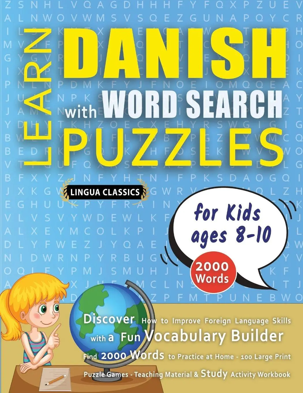 Cover: 9798349044694 | LEARN DANISH WITH WORD SEARCH PUZZLES FOR KIDS 8 - 10 - Discover...
