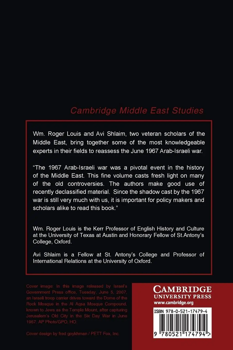 Rückseite: 9780521174794 | The 1967 Arab-Israeli War | Wm. Roger Louis (u. a.) | Taschenbuch